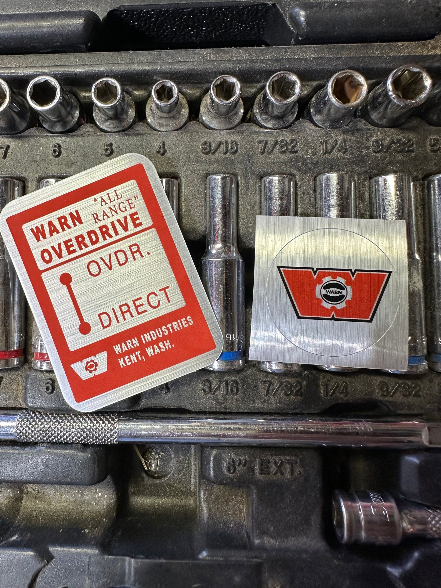 Warn Overdrive Shift Knob and Dash Sticker