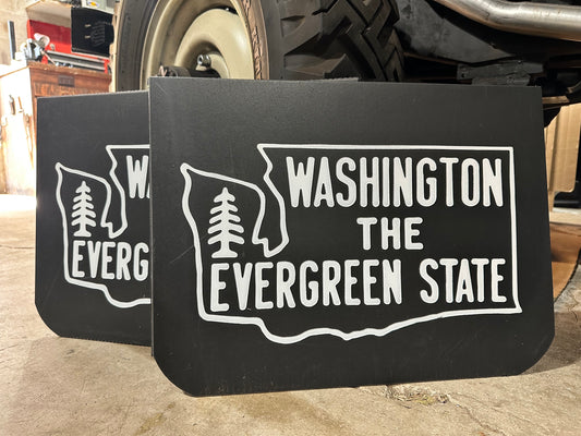 Washington Evergreen State retro wide mudflaps