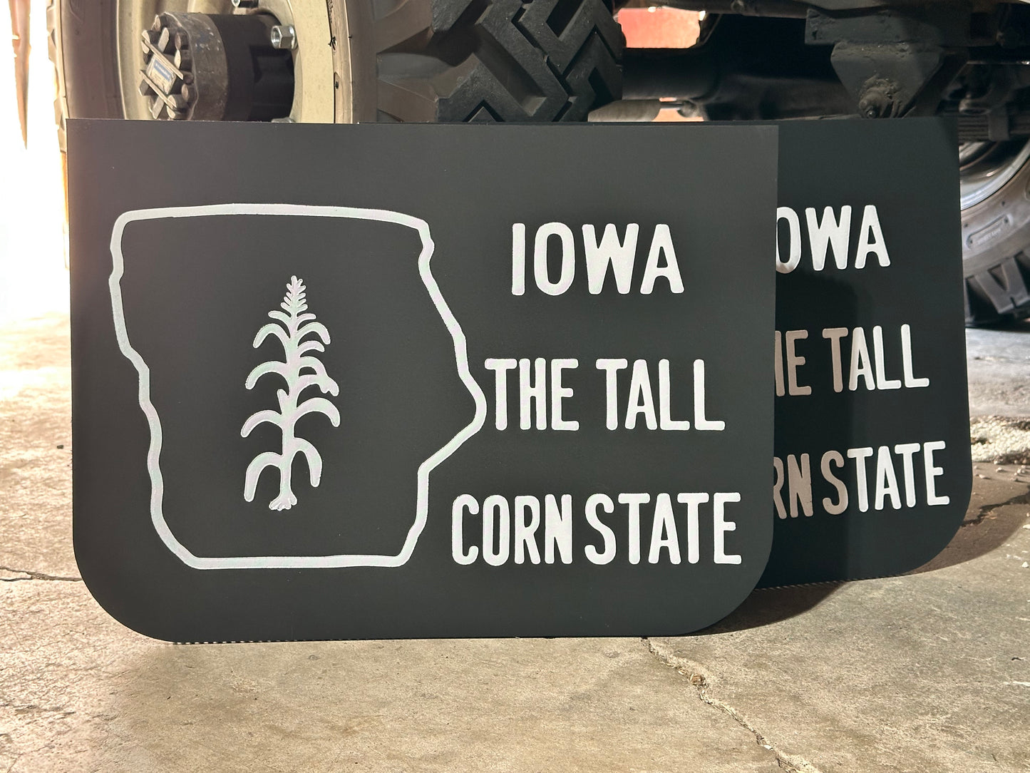 Vintage inspired Iowa Tall Corn State wide mudflaps