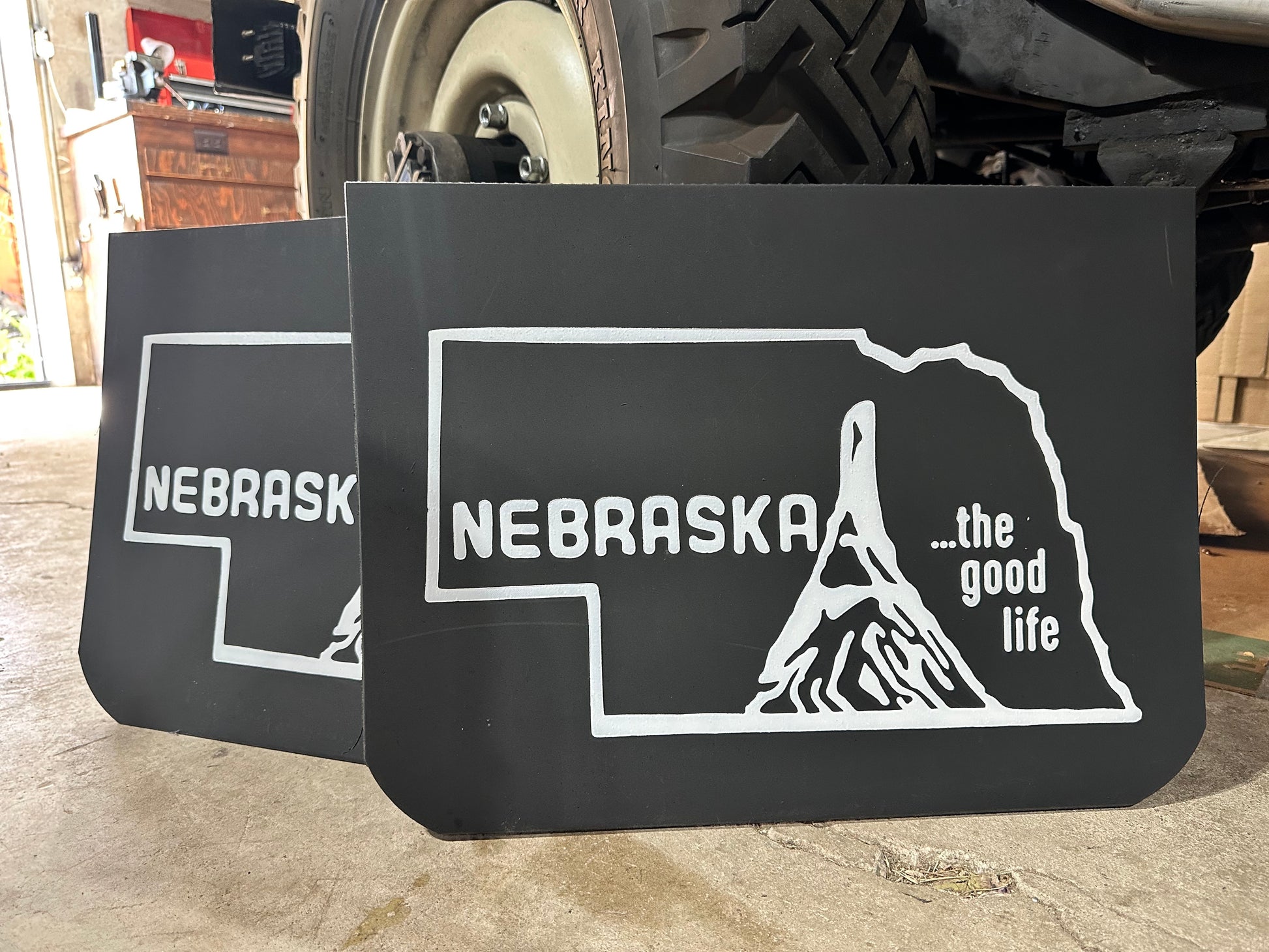 Nebraska Good Life State vintage retro mudflaps