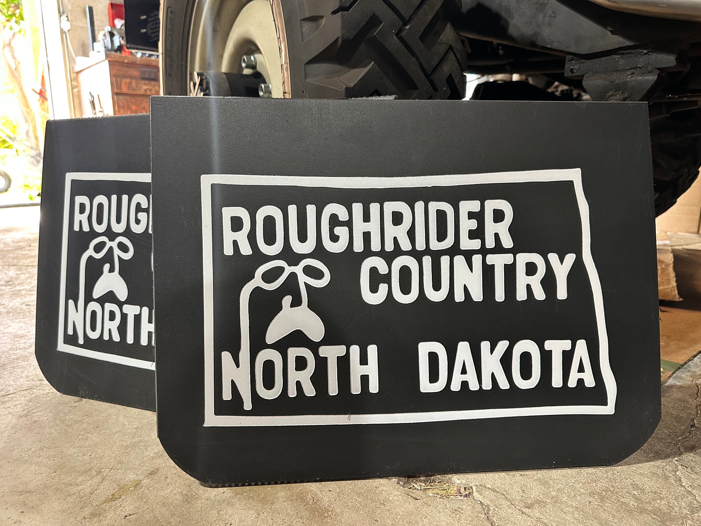 North Dakota Rough Rider Country vintage mudflaps