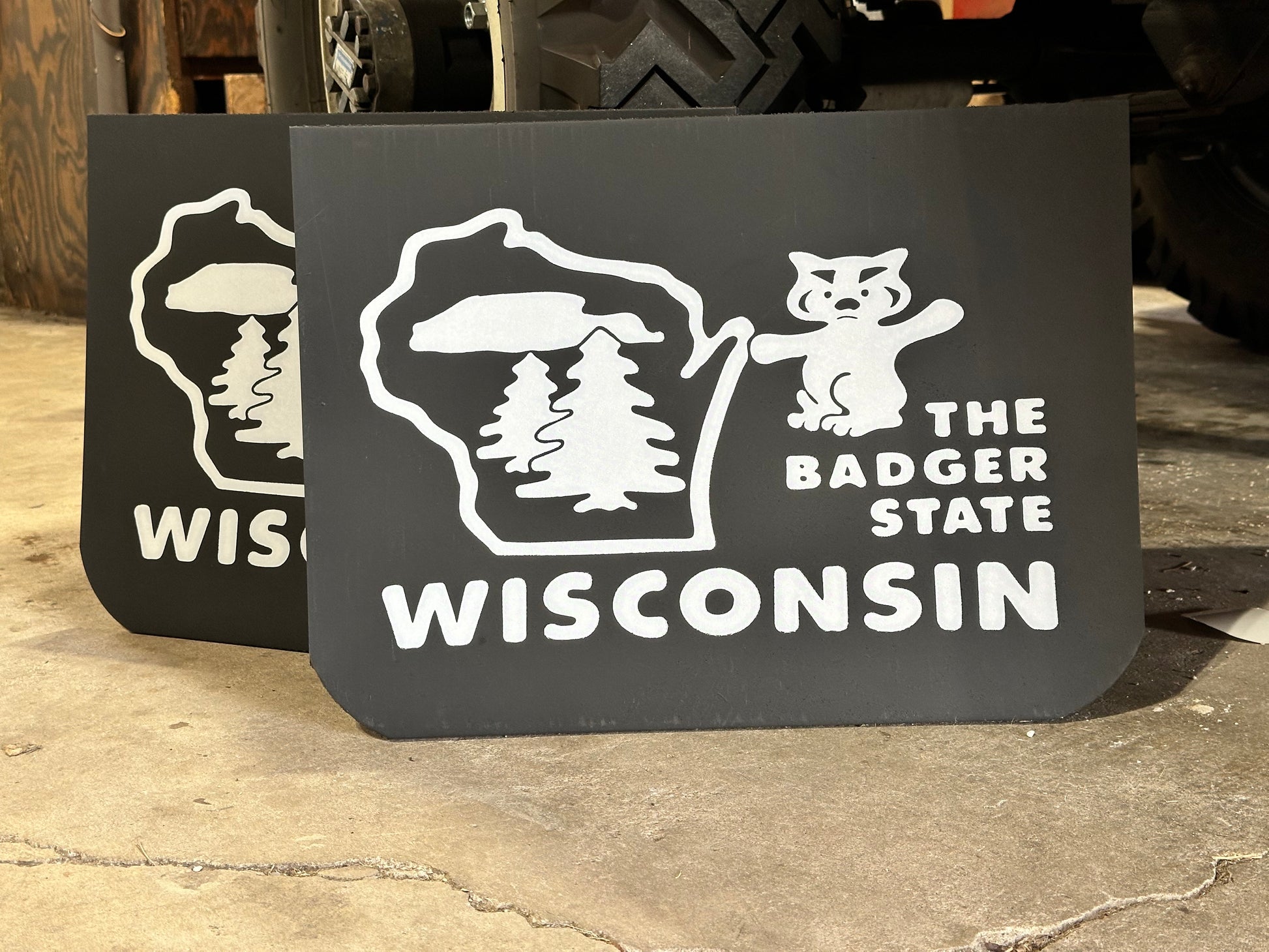 Wisconsin Badger State wide vintage mudflaps
